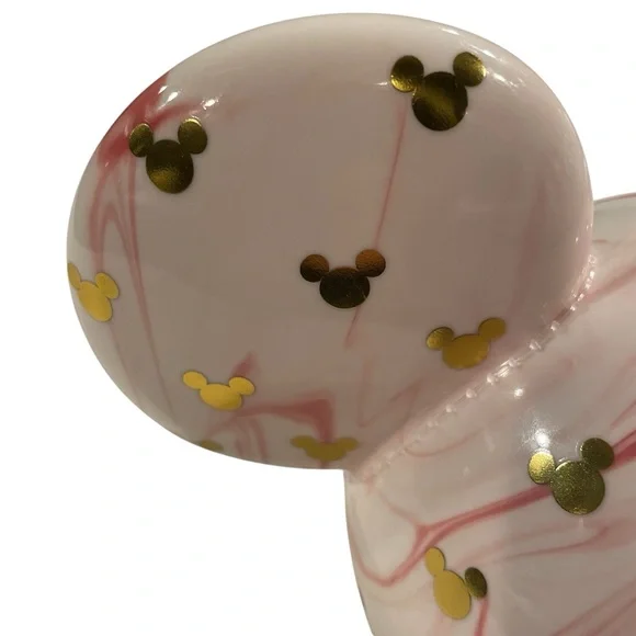 Kohl's 2025 Disney's Ceramic Mickey Mouse Head NWT Pink Swirl Marble Table Decor - Picture 4 of 10
